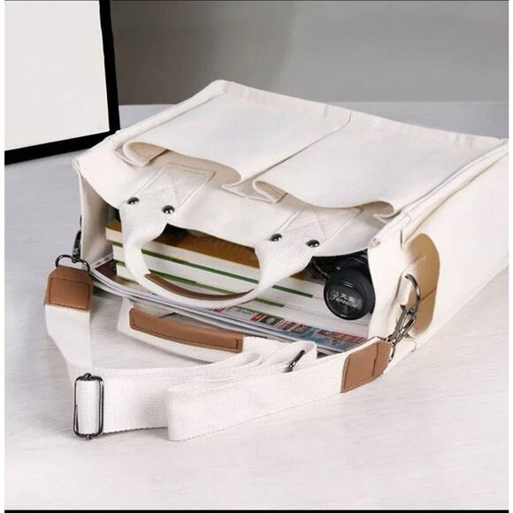 COPY - Durable Canvas Tote Bag with Handle, Magnetic Snap Closure Large Capacity - Picture 4 of 6